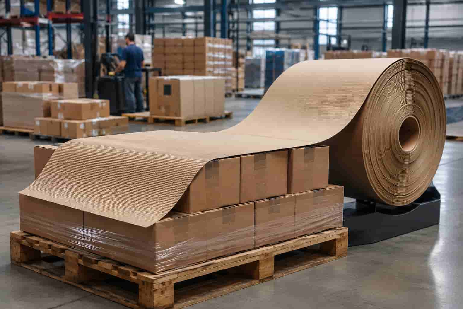 Bobina de papelão ondulado para transporte seguro